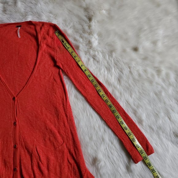 Free People Orange Smarty Button Front Cardigan XS - Picture 15 of 15